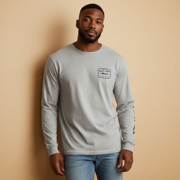 Salty Crew Other - Salty Crew Men's Graphic Long Sleeve T-Shirt Gray Maritime Adventure 3X